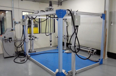 Mesin pengujian furnitur dengan rem pneumatik 200 kg dengan kekuatan tarik maksimum yang dapat disesuaikan dan kontrol layar sentuh PLC untuk pengujian kekuatan dan daya tahan meja