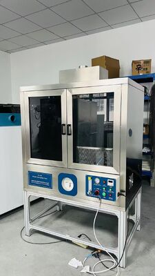 Harga bagus Penguji Mudah Terbakar BS 5852 dengan Rangka Baja Tahan Karat Tinggi Api 35mm dan Jig Pengujian 450X450X300mm untuk Furnitur Berlapis on line